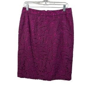 CAbi Plumberry Frolic Lace Pencil Skirt #922 Women's Size 6